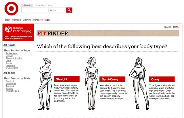 Target wants to know your body type...