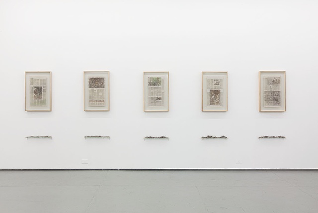 political, obsessive, cut paper newspaper pieces