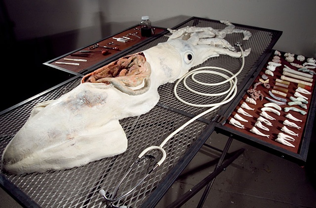 representational, life-size sculpture that is surreal and abject