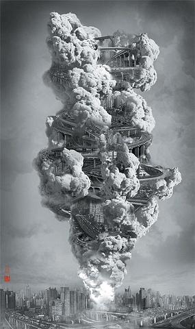 Yang Yongliang, "Heavenly City Series - Untitled #5"