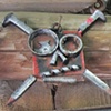 Adam Mulcahy found object welded skulls