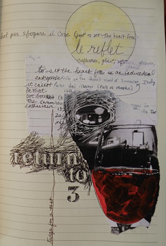 wineglass and mirror, return to 3 in white with black around letter spaces