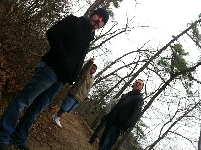 pausing for a moment along the trails