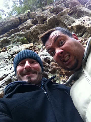 restless and angel being silly on the trail