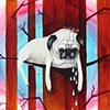 my dog lays in trees and mourns the death of my mother