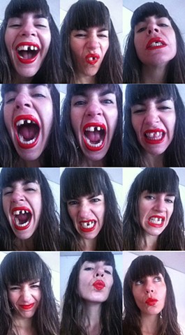 Red Lips with Missing Teeth