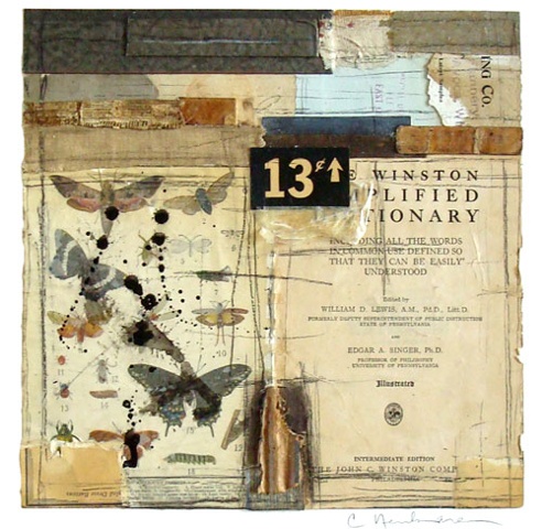 Crystal Neubauer Collage Selah! Mixed Media Abstract Art Salvaged Altered