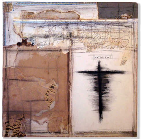 Crystal Neubauer Original Collage Mixed Media  Fine Art 10 x 10 Native Son
