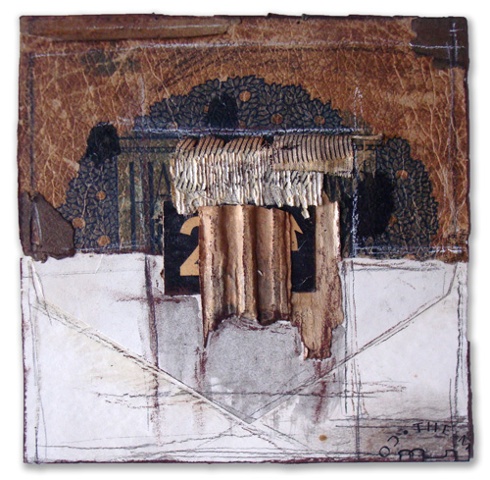 Crystal Neubauer Original Collage Mixed Media  Fine Art 6" x 6" Utterings