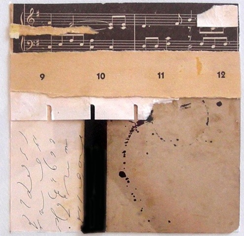 Crystal Neubauer Original OOAK Fine Art 12 x 12 Matted & Framed Collage Mixed Media: UTTERINGS A Wordless Prayer Series