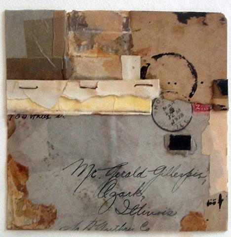 Crystal Neubauer Original OOAK Fine Art 12 x 12 Matted & Framed Collage Mixed Media: UTTERINGS A Wordless Prayer Series
