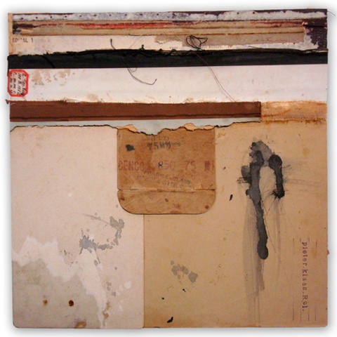 Crystal Neubauer Original Fine Art Collage Matted Mixed Media 10" x 10" in 20" square frame