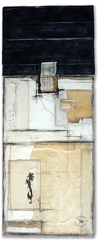 Crystal Neubauer Original Fine Art Collage Mixed Media 12 x 30 Suppose