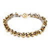 7" BRASS CHUNKS BRACELET, GREY CORD