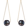 BLACK PEARLS ON GILDED CHAIN