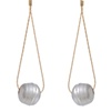 GREY PEARLS ON GILDED CHAIN 
