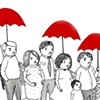 Crowd and Umbrellas 