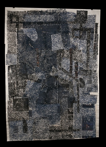 Blue Floor Mosaic (Lentil Print)