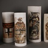 Seven Vases in Pompeiian Style