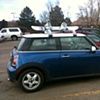 Mini rollin' on dubs with a roof rack