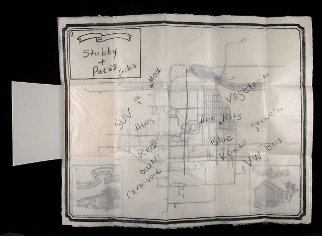 Shawn Bitters Screen Print silkscreen woodcut map cartography Yoonmi Nam Old West Lawrence