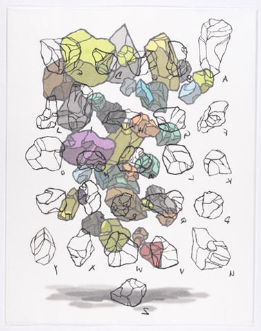 Shawn Bitters Screen Print serigraph silkscreen rockfall avalanche Digital Print