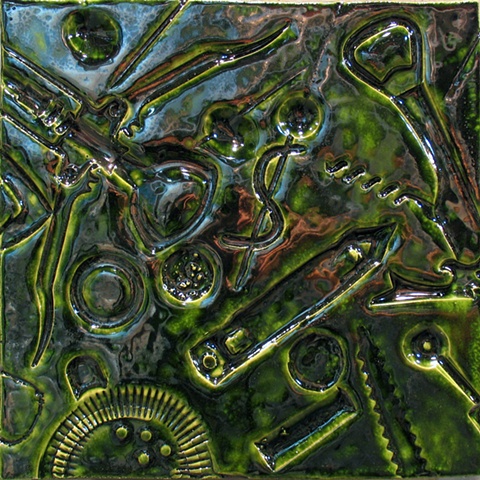 Bar Tools mottled green 8"x8"