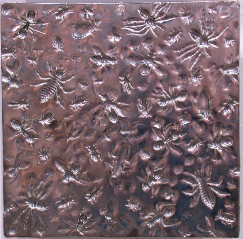 Insects -Silver Glaze 12"sq