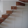 Side View Teak Floating Staircase