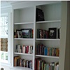 Bookcase cabinet with wainscot.
