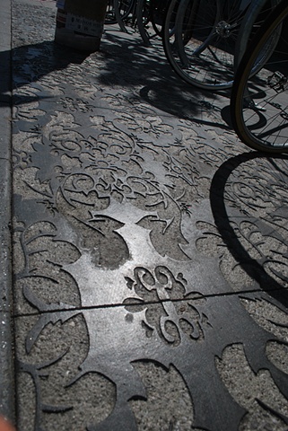 Valencia Street Posts (Etched pavement detail)