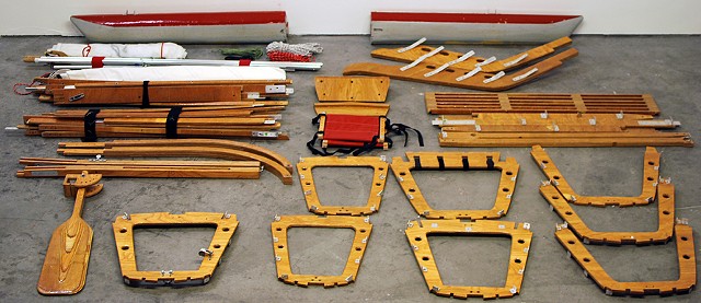 Baby (Medium for Intercultural Navigation)
2011/12
Wood, PVC fabric, aluminum, and mixed media
13' x 6' x 16' (Assembled)