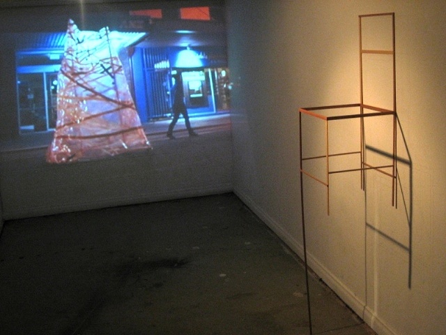 Balance - Chair with one leg + On the other side of the Mountain video installation - 6a
