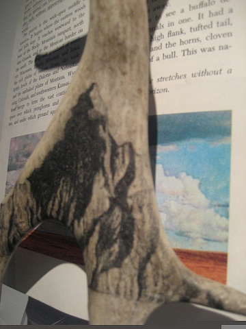 Horizon detail with mountain drawing