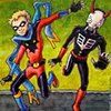 Kid Nefarious and Skull Brother from "Gladstone's School for World Conquerers"