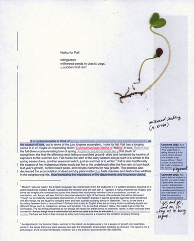 Dirty Writing: A Haiku for Fall, made in collaboration with Dai Toyofuku for ARTICULATE II