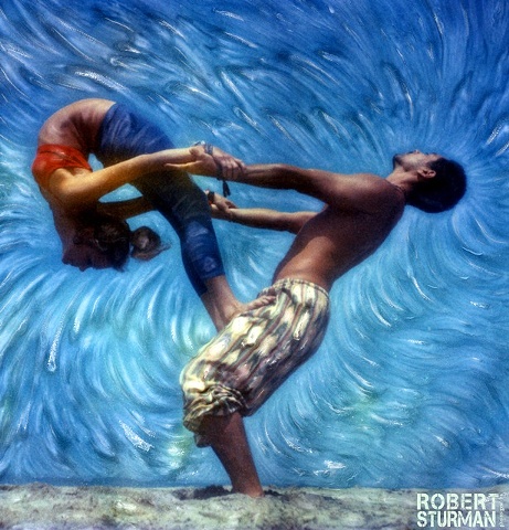 Swirling Yogis by the Sea