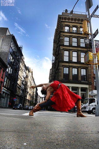 Red Dress Reverse Warrior ~ NYC