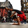 Red Dress Forearm Street Corner Elegance ~ NYC