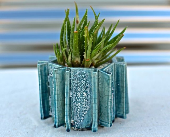 blue raku extrusions