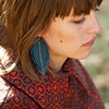 Teal Chiffon Petal Earrings