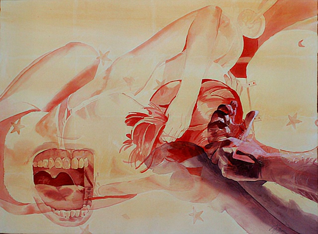 watercolor, collage, juxtapose, conceptual Josh McCallister