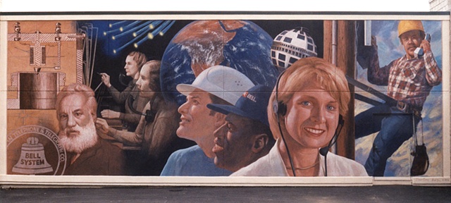 Mural, exterior mural, montage, history of communication