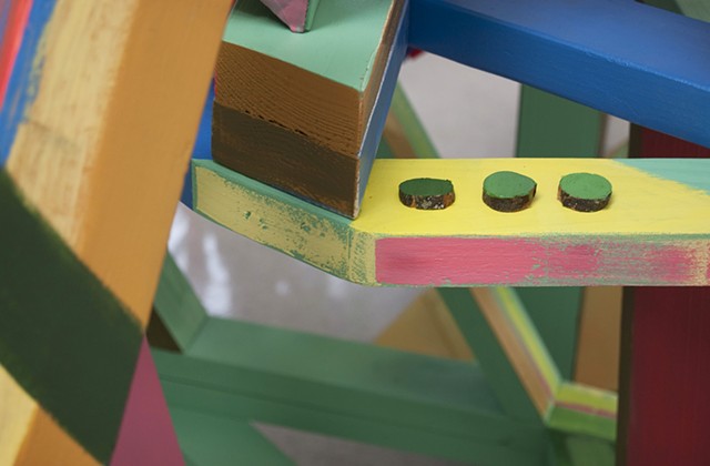 Heather Brammeier artwork installation colorful abstract sculpture tubing art installation Tower