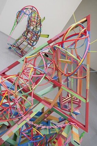 Heather Brammeier artwork installation colorful abstract sculpture tubing art installation Tower