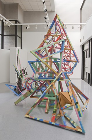 Heather Brammeier artwork installation colorful abstract sculpture tubing art installation Tower