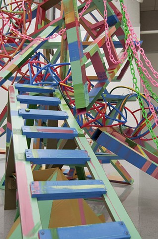 Heather Brammeier artwork installation colorful abstract sculpture tubing art installation Tower