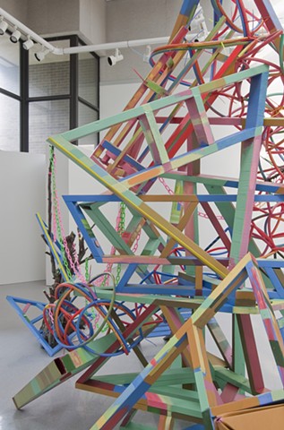 Heather Brammeier artwork installation colorful abstract sculpture tubing art installation Tower