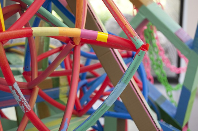Heather Brammeier artwork installation colorful abstract sculpture tubing art installation Tower