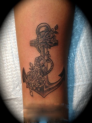 art freek tattoo anchor with flowers art freek tattoo anchor with flowers